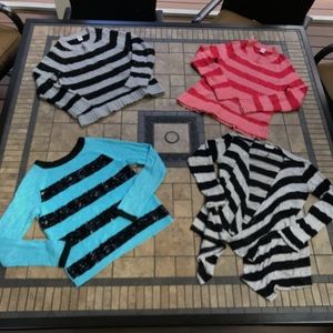 Lot of Four Striped Sweaters Size 14/16